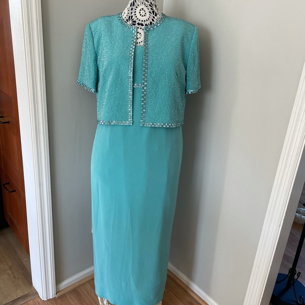 Dress & Jacket Formal Outfit Mother's Dress Sequin Montage Collection Mon Cheri